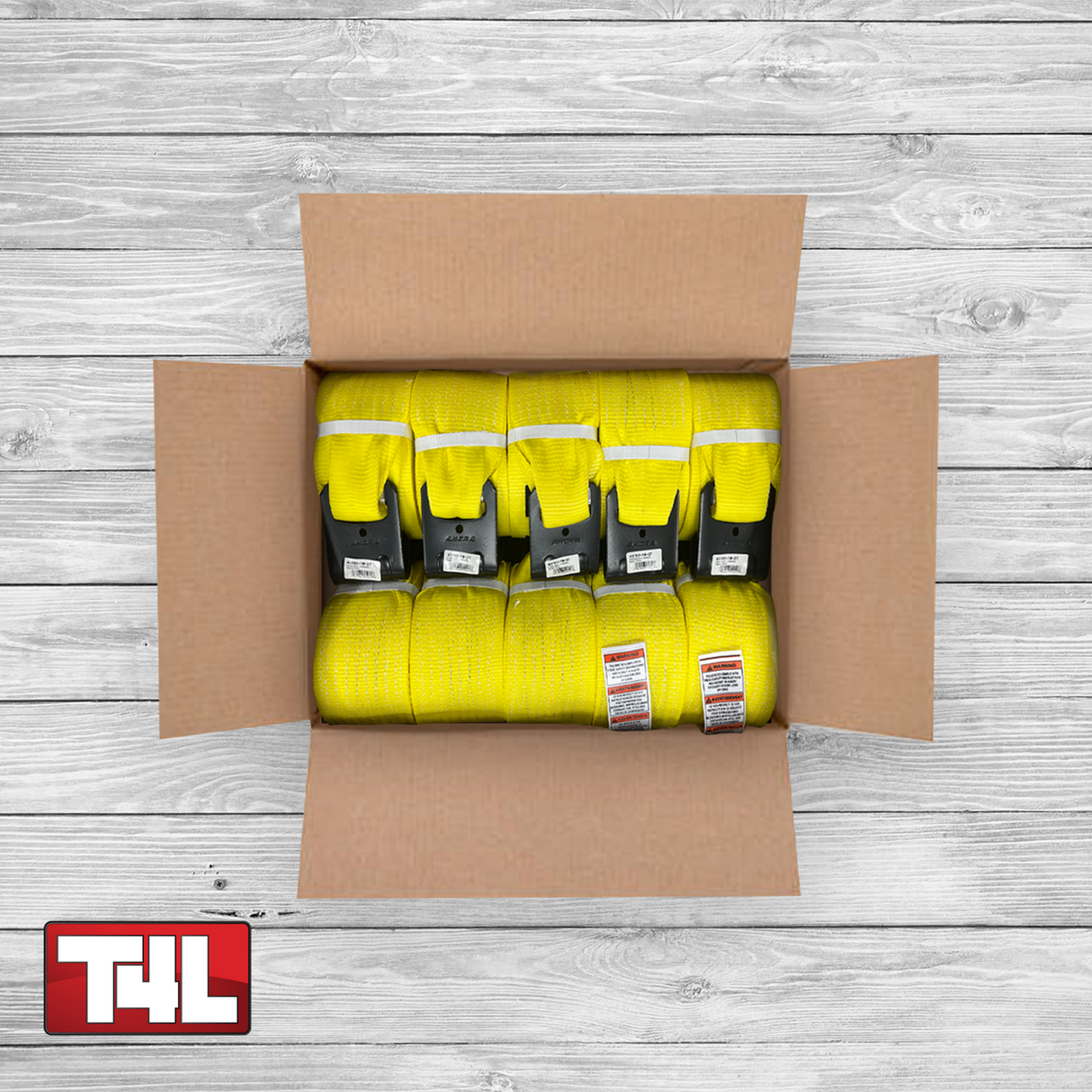 4" x 30' Winch Straps with Flat Hook – Box of 10 (WLL 5,400 lbs)