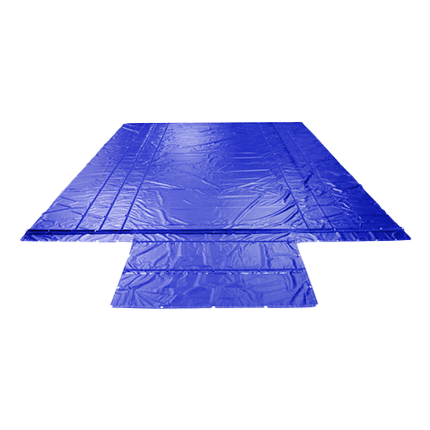 20' x 20' Wallboard End Tarp – 18 oz Black Vinyl | 3-Piece Set Component
