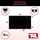 16' x 27' Steel Tarp 4ft. Drop with 2 Rows of D-Rings (69 lbs) - Tarps4Less-Tarps4Less-