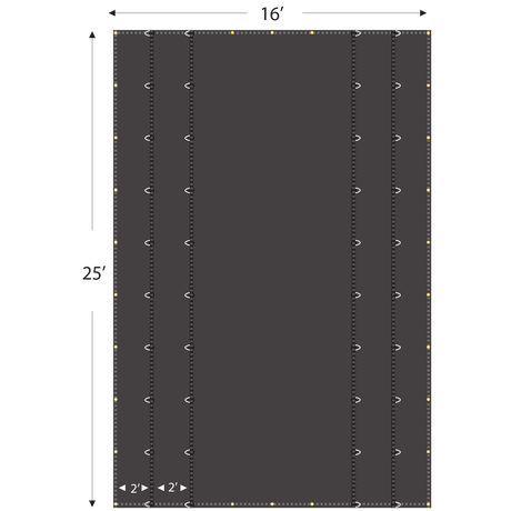 16' X 25' Steel Tarp 2 Rows (18 oz.)