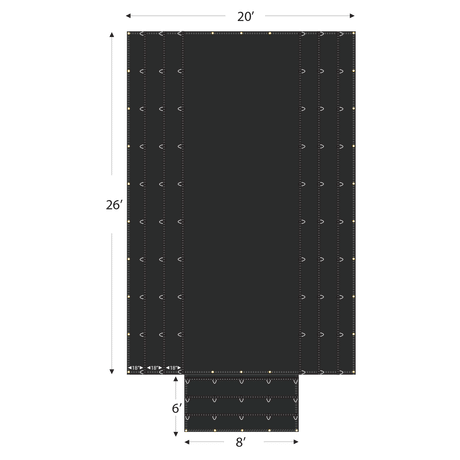 20' x 26' Wallboard Tarp - 3 Rows (18 oz.)